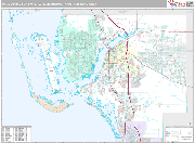 Cape Coral-Fort Myers Wall Map Premium Style